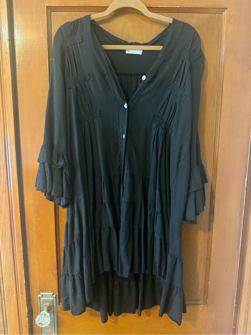 Womens High/Low Mini Dress Black M/L